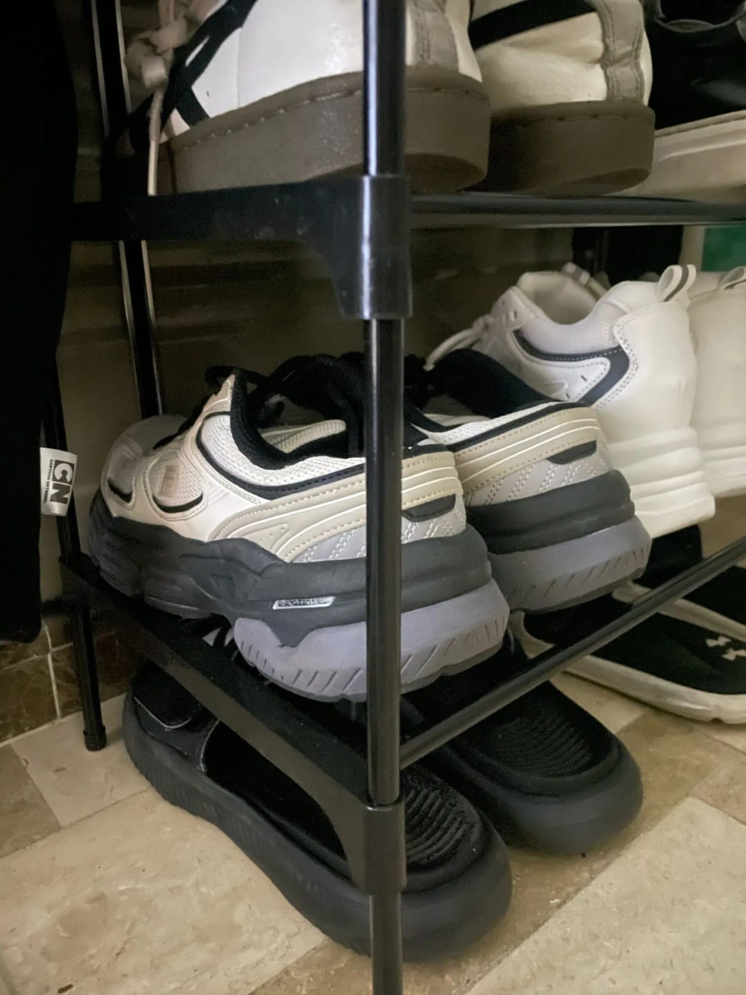 Customer photo review of Two-to-Four-Tier Shoe Rack with Elevated Storage Shelves