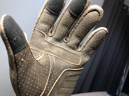 Customer photo review of Thumpa's | Short Cuff Summer Motorbike Gloves | Perforated Retro Brown Distressed Leather