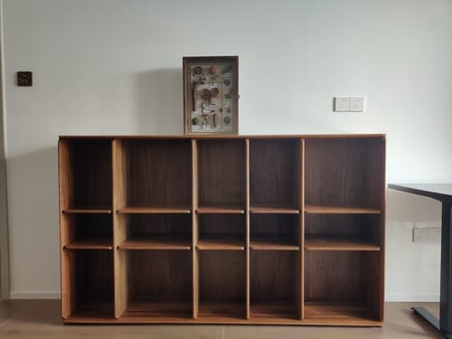 Customer photo review of Soho Walnut Bookcase Combination | Modular Design