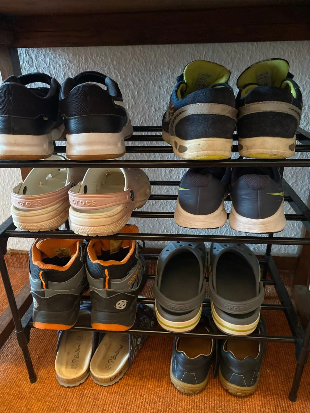 Customer photo review of Two-to-Four-Tier Shoe Rack with Elevated Storage Shelves