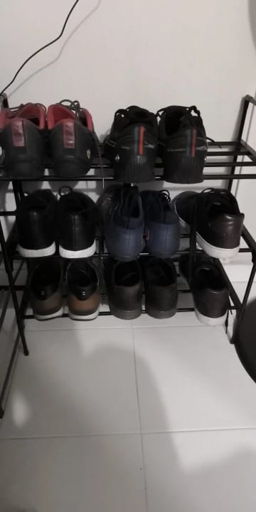 Customer photo review of Two-to-Four-Tier Shoe Rack with Elevated Storage Shelves