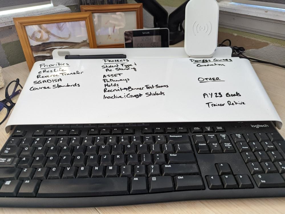 Customer photo review of Slope™ Desk Whiteboard