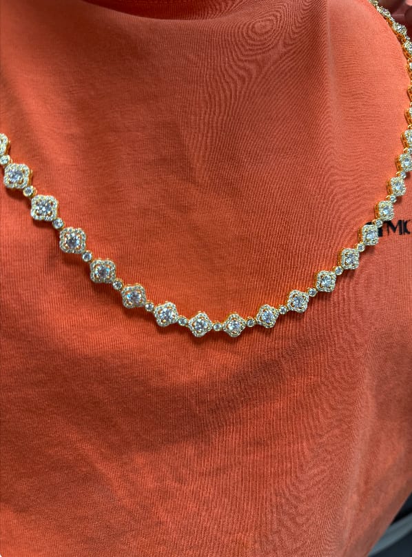 Customer photo review of S925 VVS Moissanite Cluster Flower Tennis Chain Bracelet