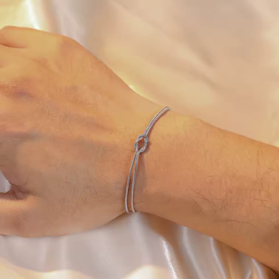 Customer photo review of Forever Knot Bracelet – Meaningful Gift for Couples, Best Friends & Family
