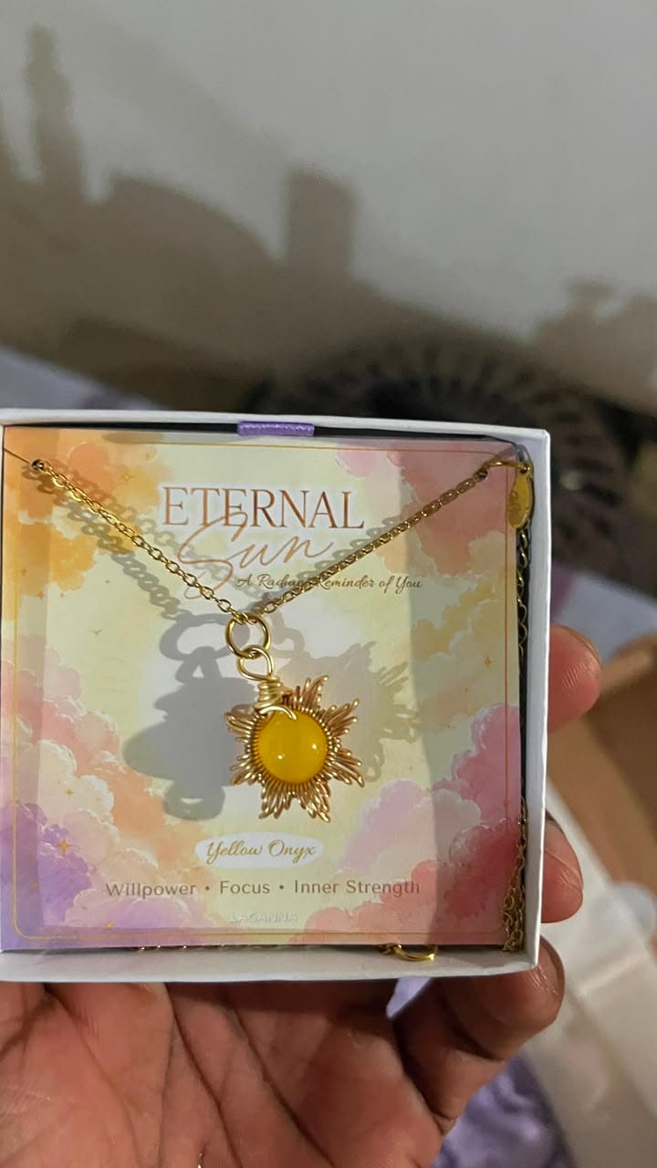 Customer photo review of Eternal Sun Necklace | Yellow Onyx