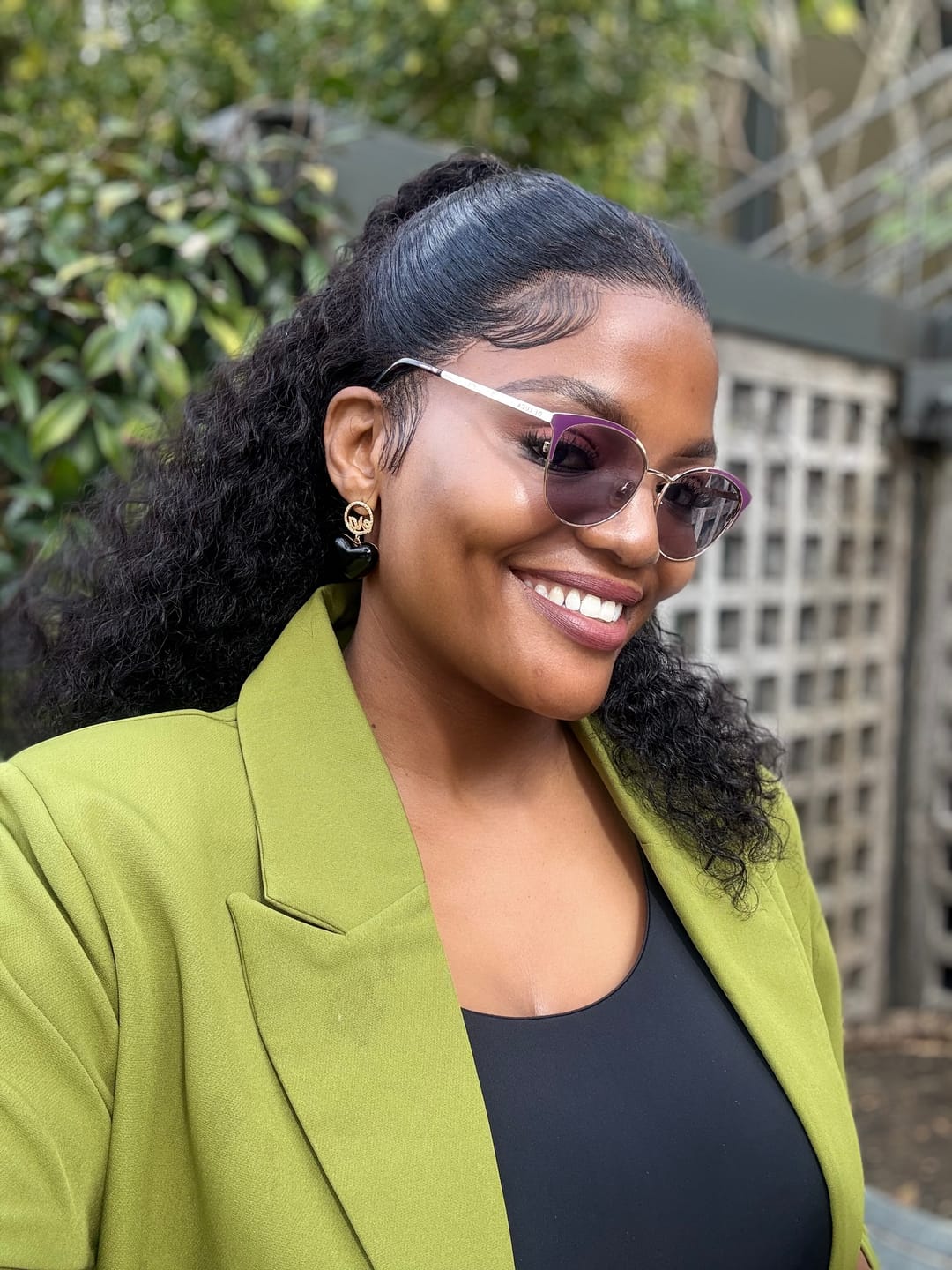 Customer photo review of Black Era Adore Gold Earrings
