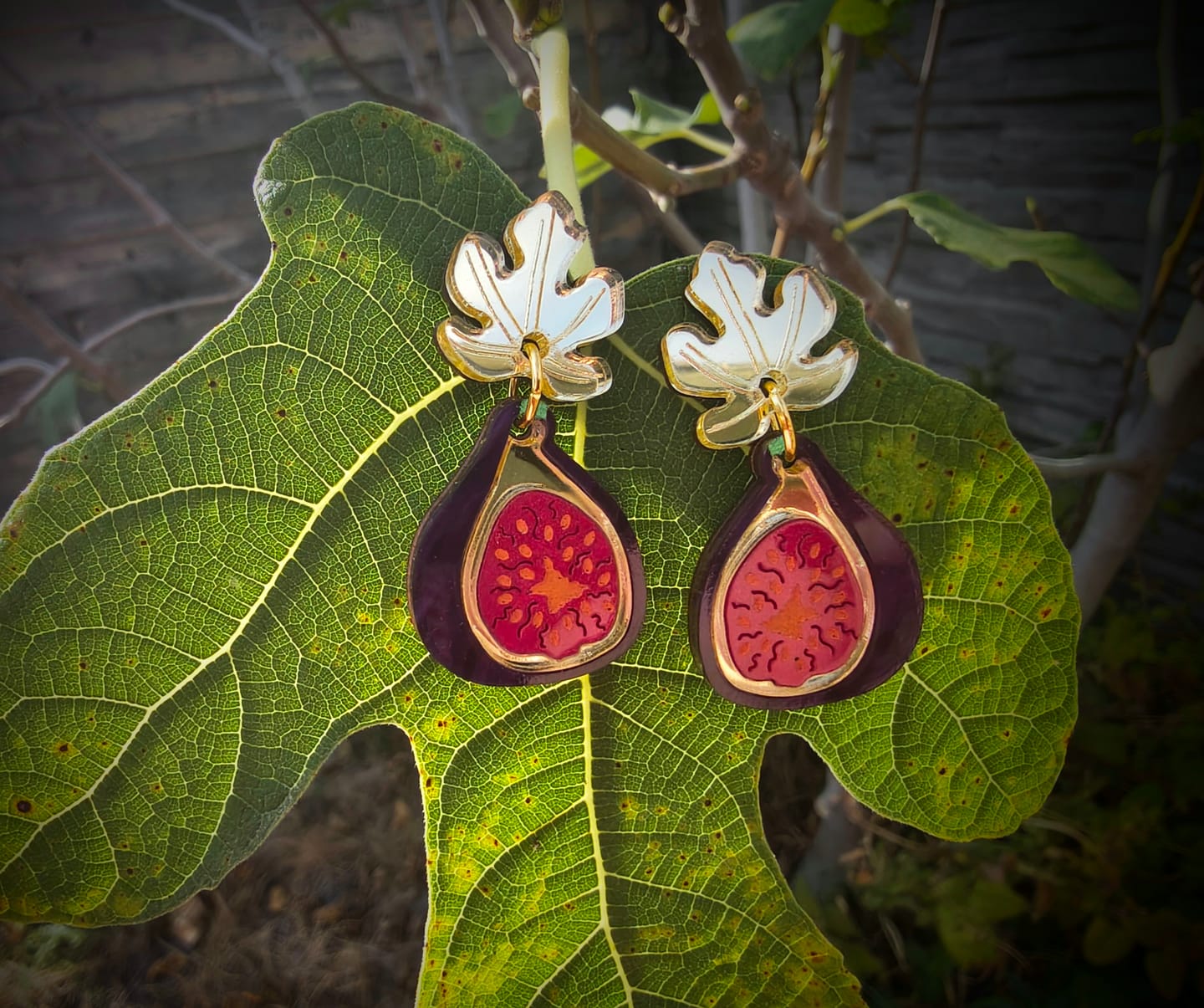 Customer photo review of Fig Earrings