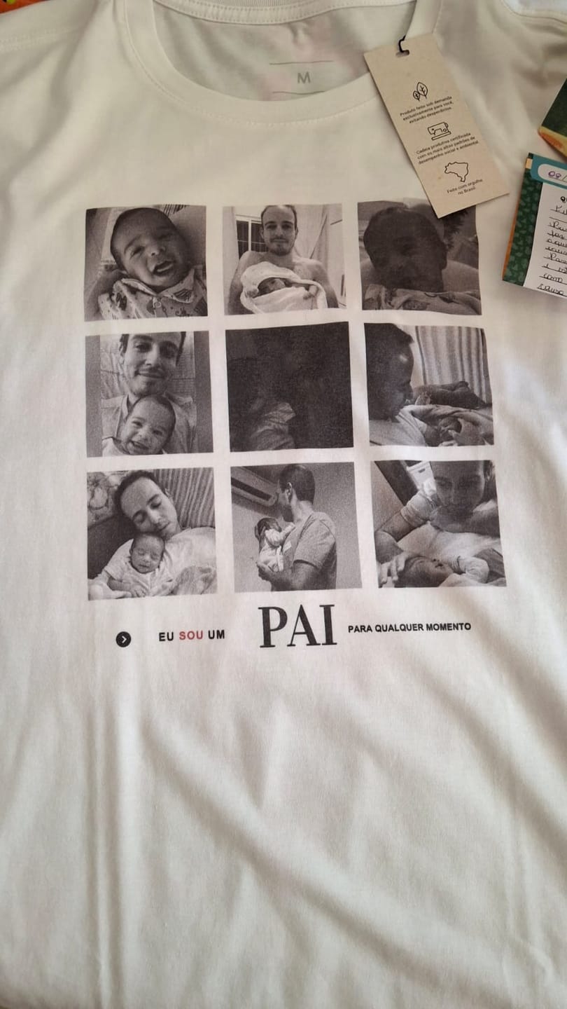 Customer photo review of Camiseta personalizada dia dos Pais - PAI PARA TODO MOMENTO - BRANCA - Algodão 100%