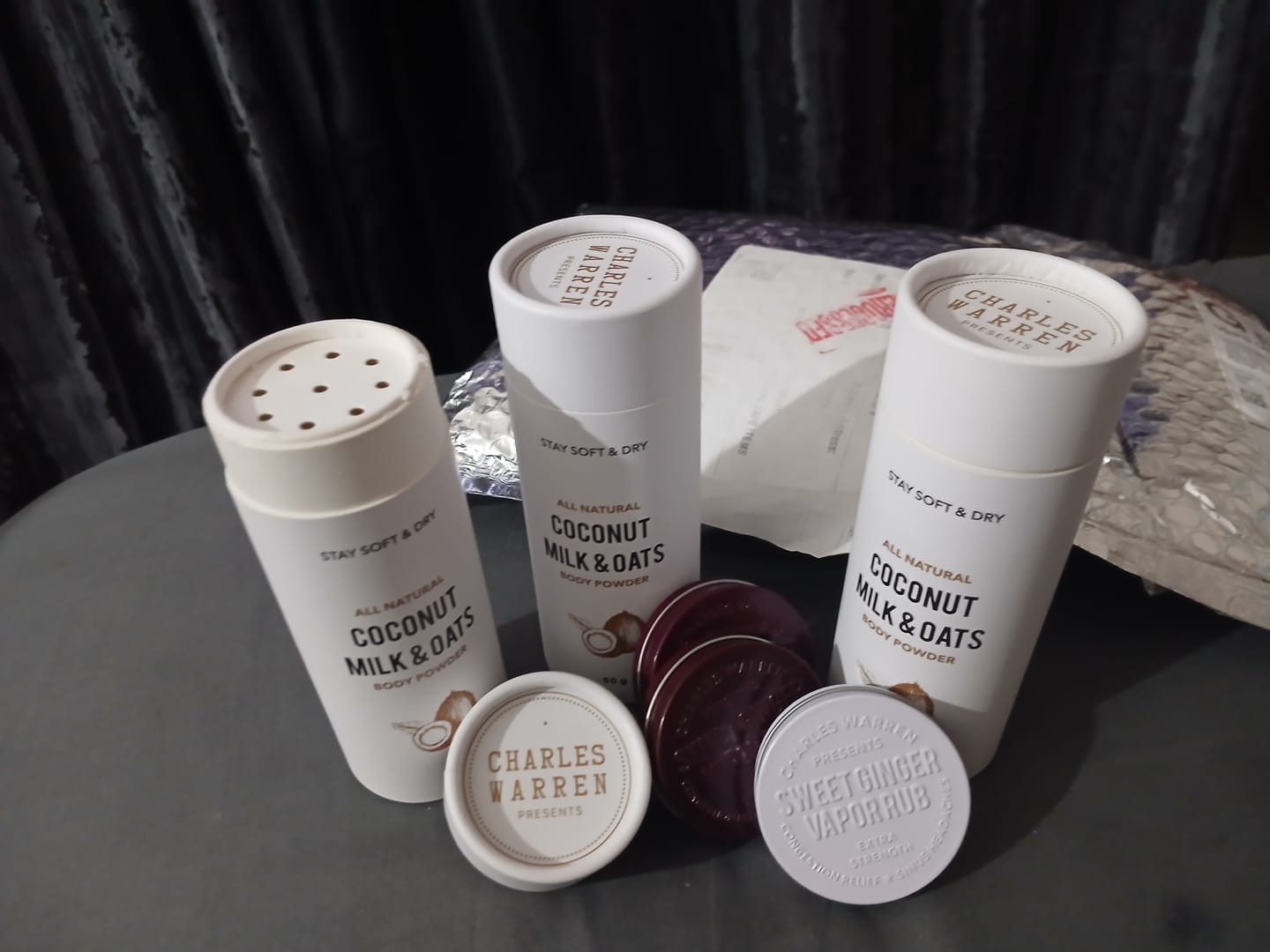 Customer photo review of Talc-Free Coconut Milk & Oats Body Powder