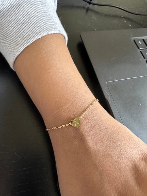 Customer photo review of Matching Initial Heart Bracelet