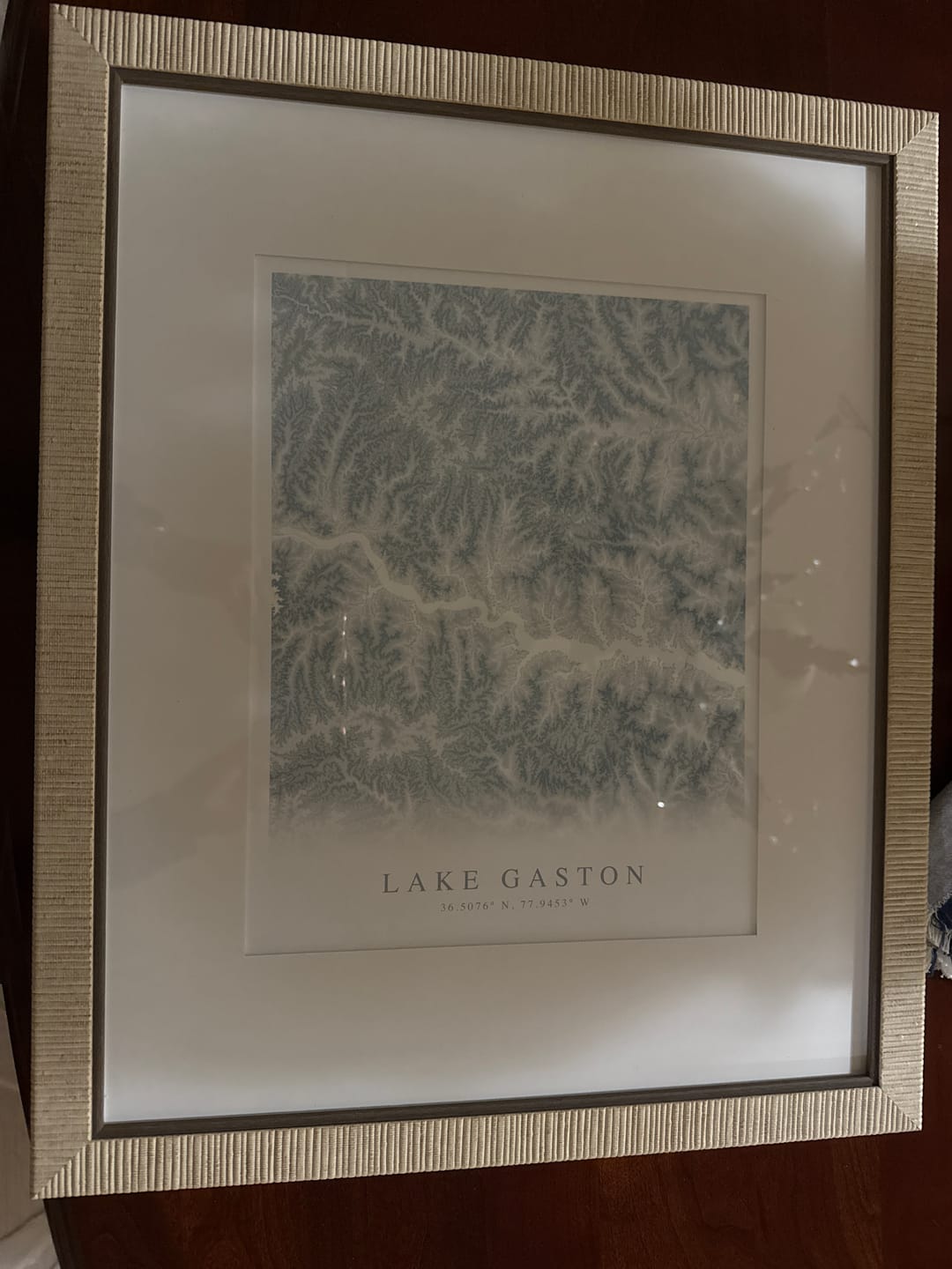 Customer photo review of Lake Gaston Map Print