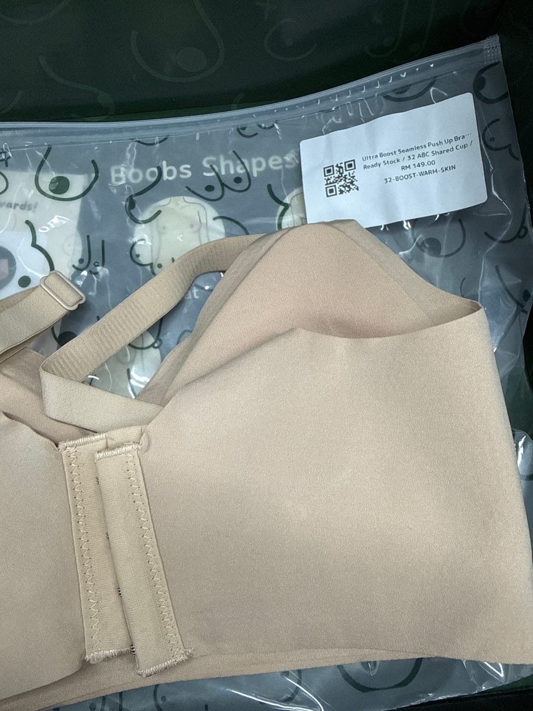 Customer photo review of Ultra Boost Seamless Push Up Bra In Warm Skin
