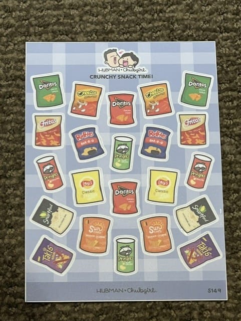 Customer photo review of Sticker Sheet - Crunchy Snack Time!