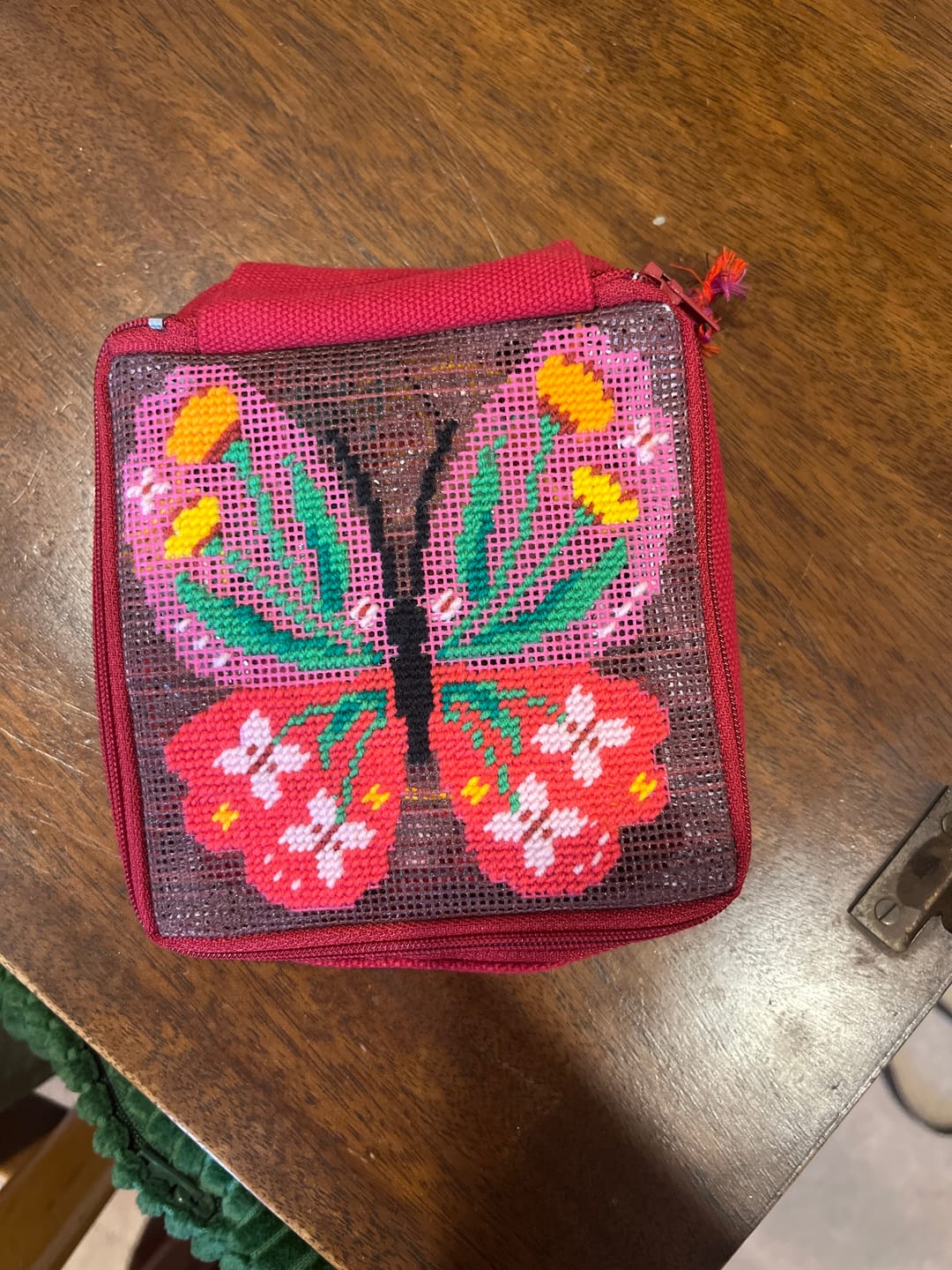Customer photo review of Butterfly Bloom - Needlepoint Pouch Kit