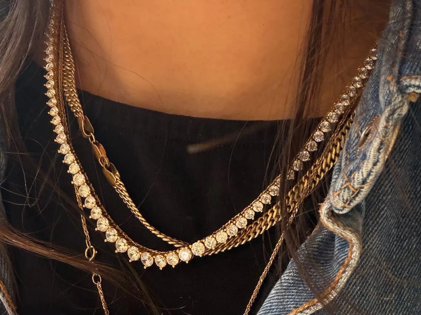 Customer photo review of Moissanite Diamond Tennis Necklace