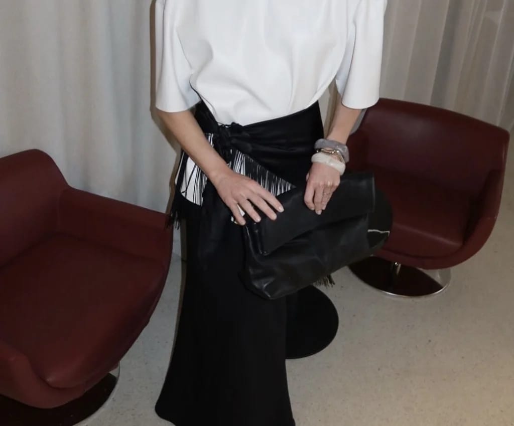 Customer photo review of Evelyn Tassel Leather Corset Belt