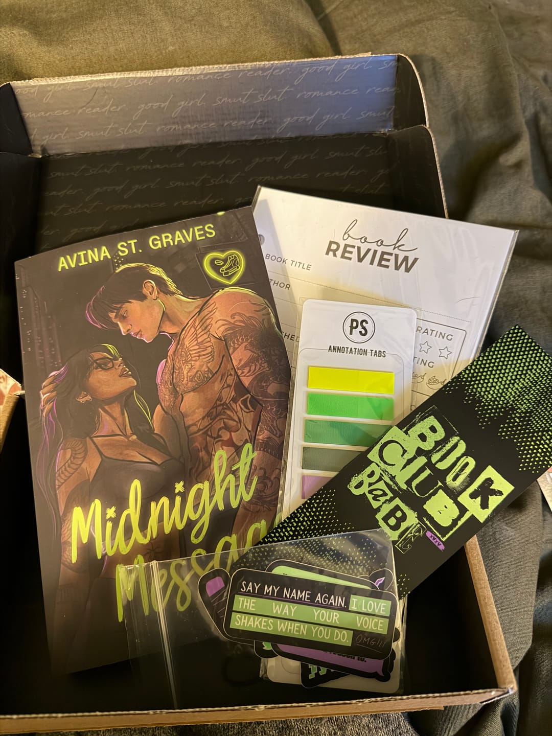 Customer photo review of good girl book club subscription