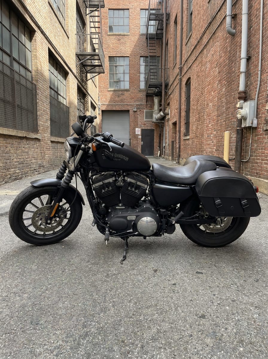Customer photo review of 32L - Baelor Large Hard Mount Shock Cutout Saddlebags for Harley Sportster 883 Iron XL883N