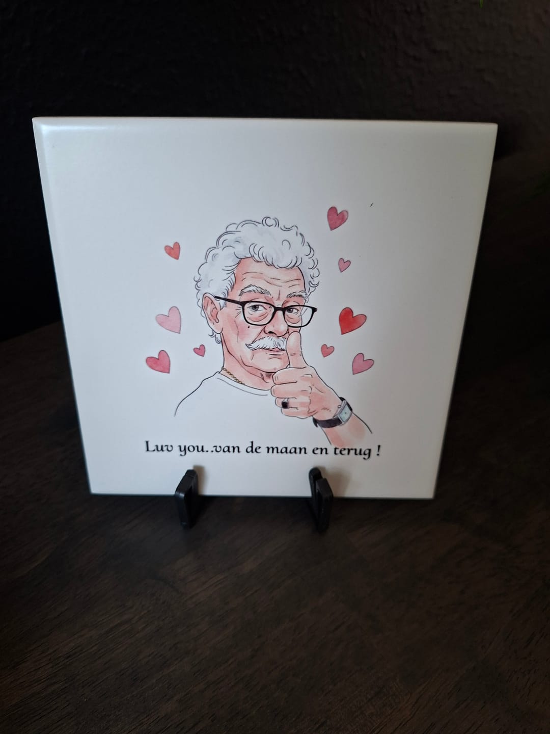 Customer photo review of Jouw Foto in Karikatuur Stijl - Gepersonaliseerde Tegel