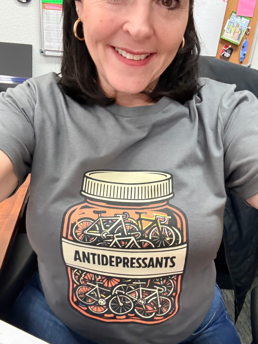 Customer photo review of Bike Antidepressants T-Shirt