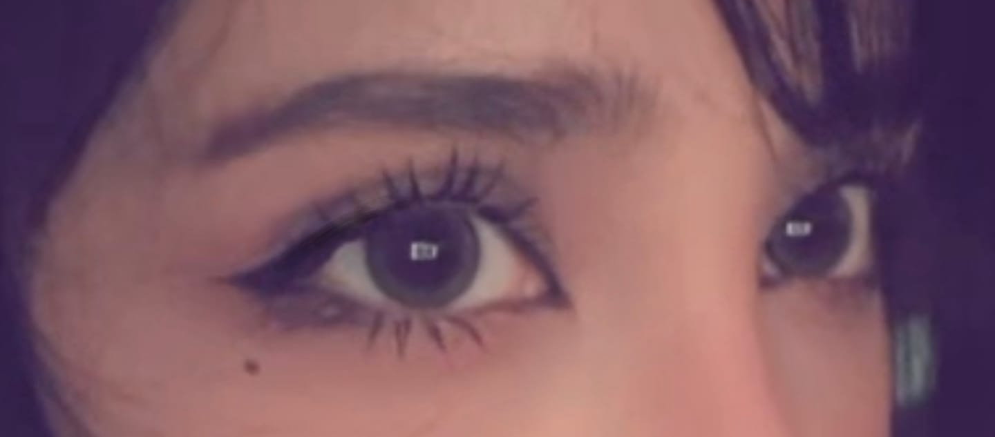 Customer photo review of Stormy Hazel Colored Contact Lenses