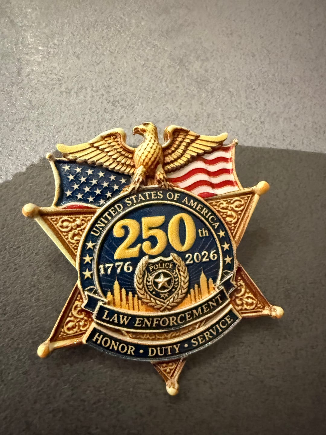 Customer photo review of ⚡️Flash Sale 49% OFF - America Law Enforcement Brooch