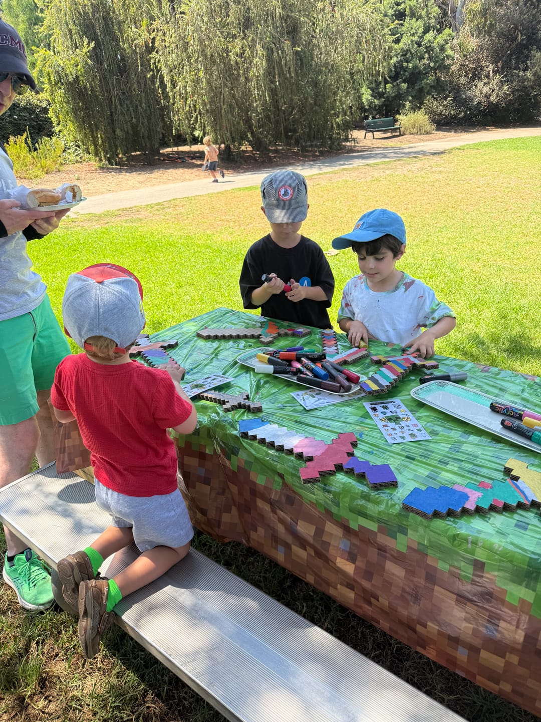 Customer photo review of DIY Minecraft Cardboard Swords and Axes for Kids – Birthday Party Craft, Recyclable Sword Decoration Activity