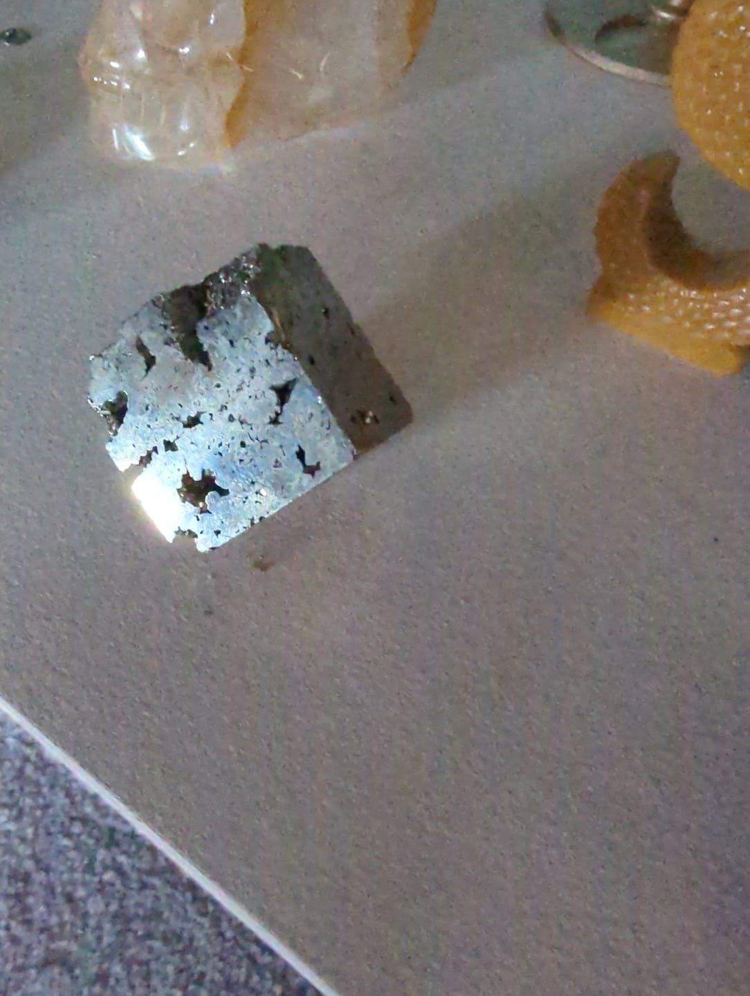 Customer photo review of Natural Crystal Pyrite Cube Carving