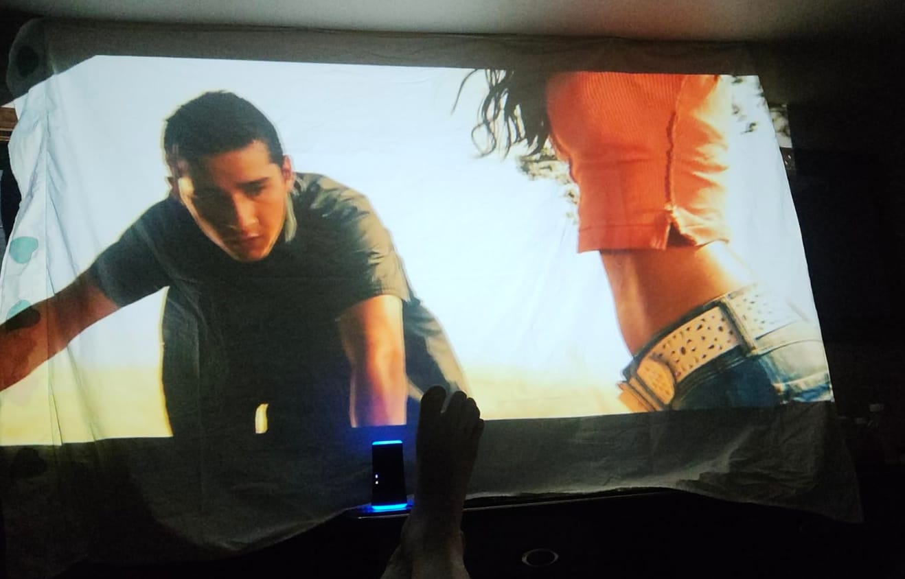Customer photo review of WallCinema™ Pro – Portable Smart Projector with 4K Support