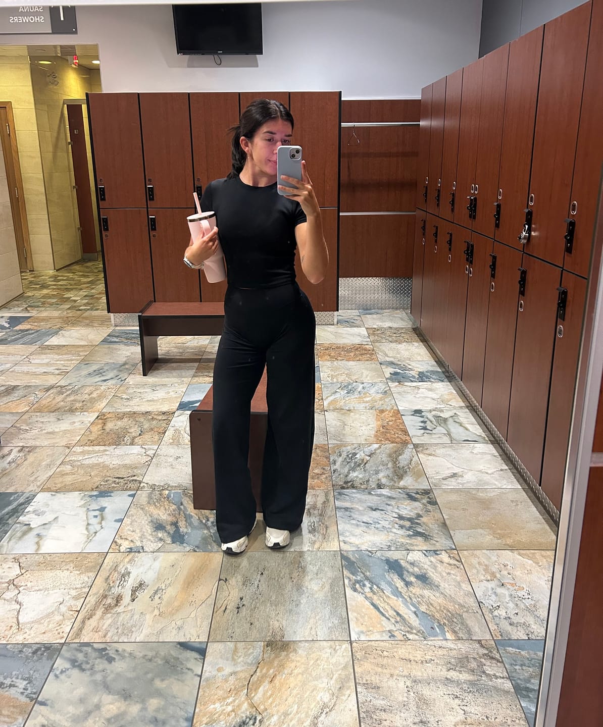 Customer photo review of Smokey Black Straight Leg Pant