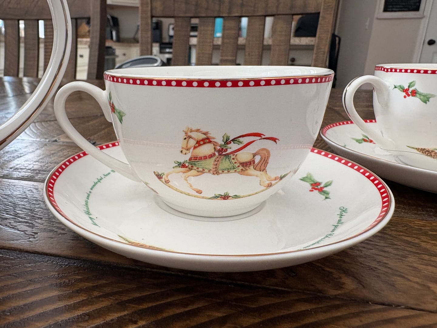 Customer photo review of Christmas Rocking Horse Fine Porcelain Tea Cup and Saucer