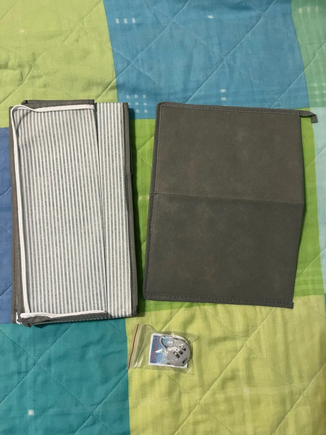 Customer photo review of Foldable Lockable Storage Box for Clothes, Blankets, and Toys