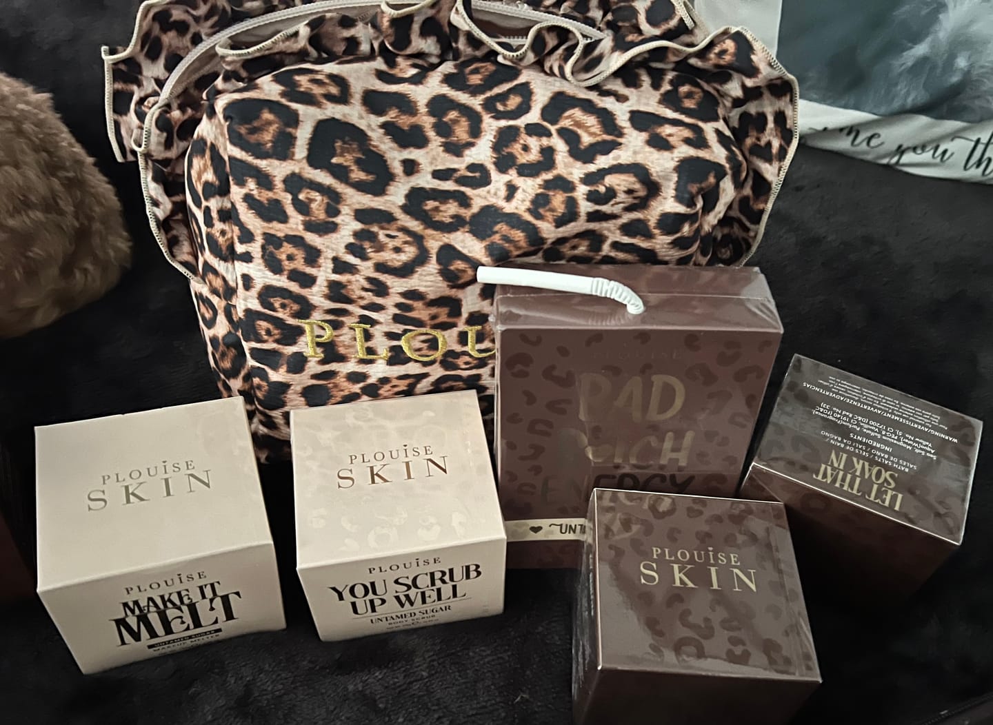 Customer photo review of Cheetah Spotted Seduction Bath & Body Set