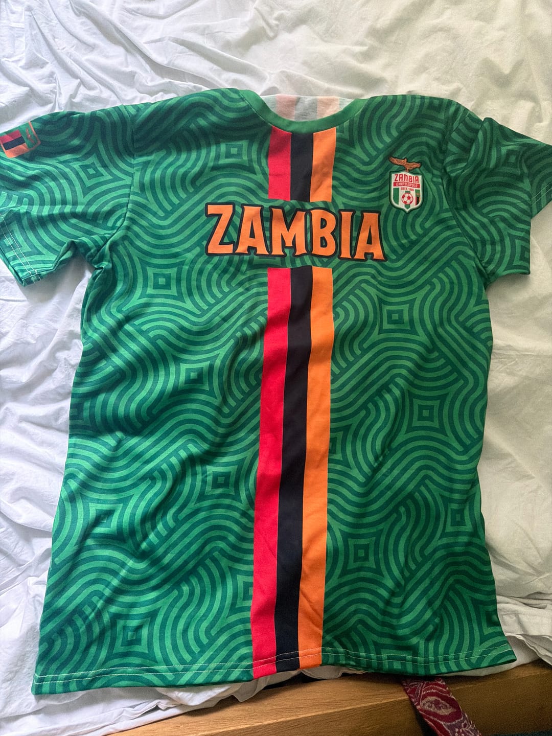 Customer photo review of Custom Zambia Football T-Shirt - Go Chipolopolo LT15