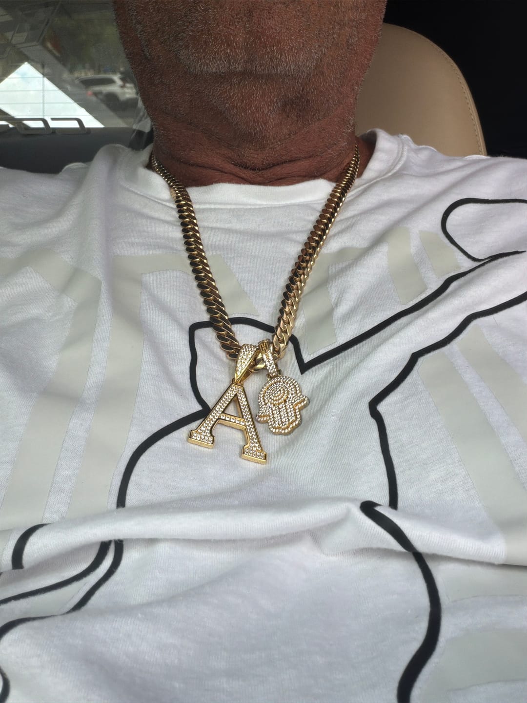 Customer photo review of Large Bold Font Single Letter Pendant