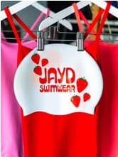 Customer photo review of JAYD Swim Cap - Strawberry Fields