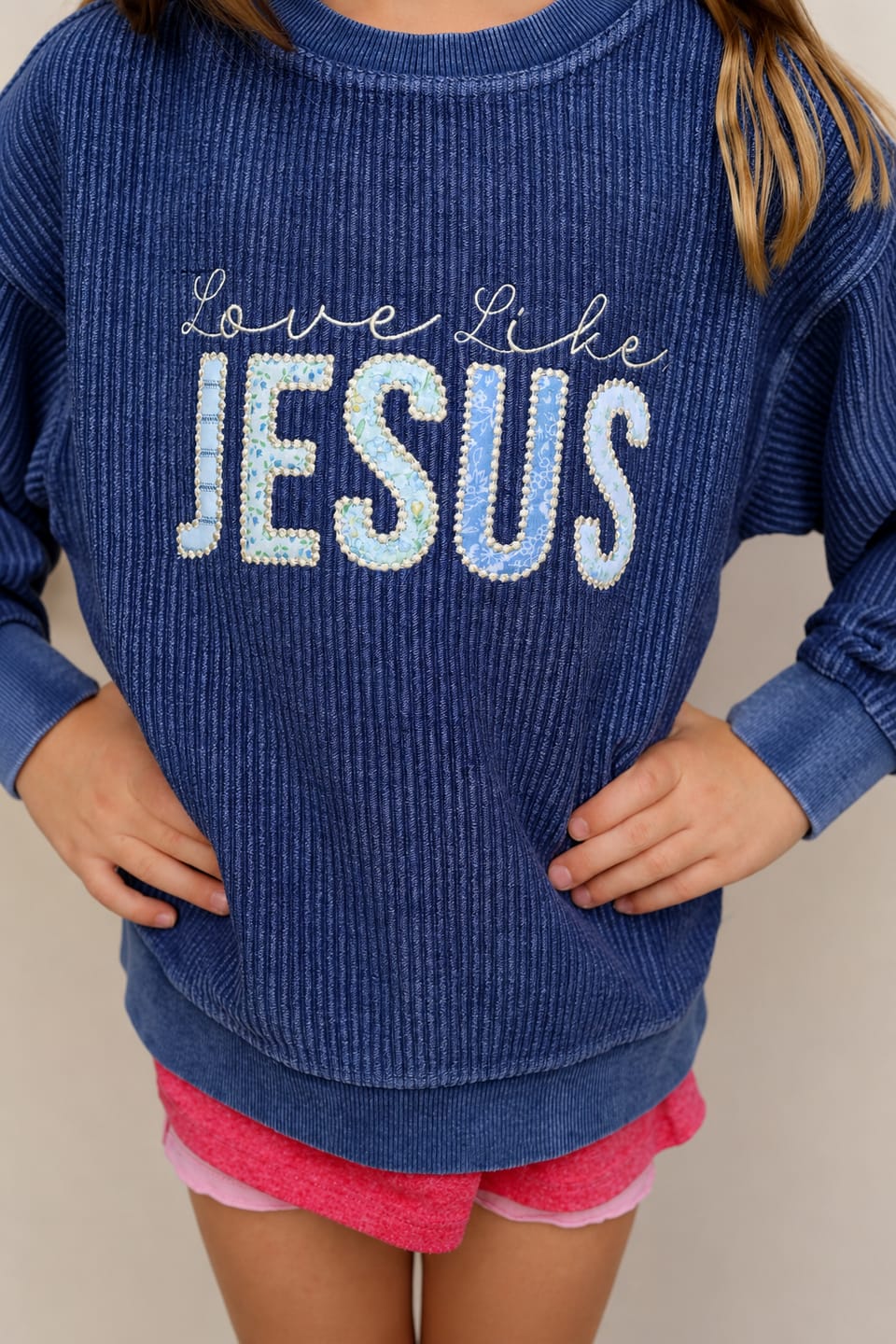 Customer photo review of KIDS YOUTH Oversized Corded Crew Sweatshirt