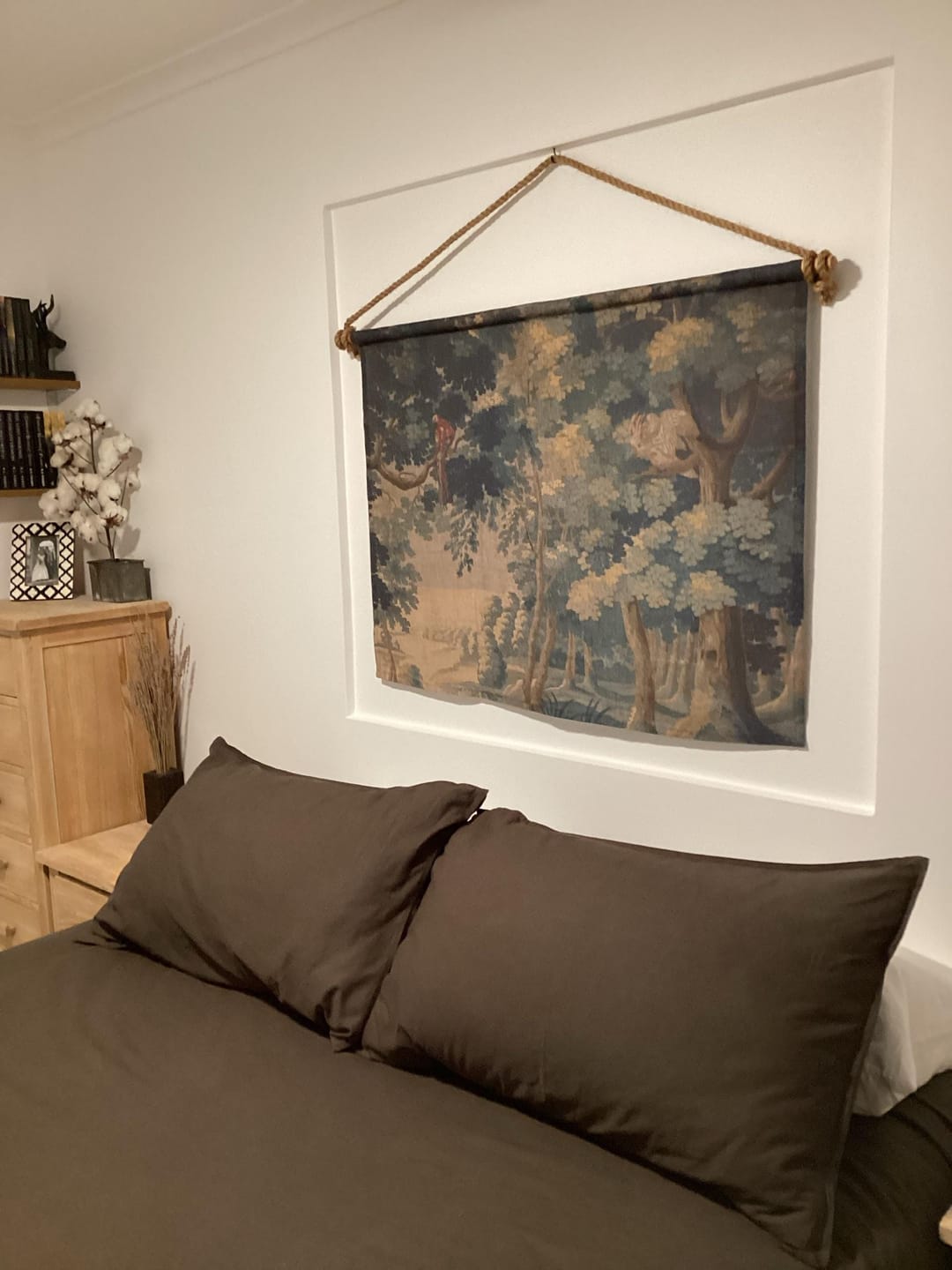 Customer photo review of Blue tapestry linen wall hanging