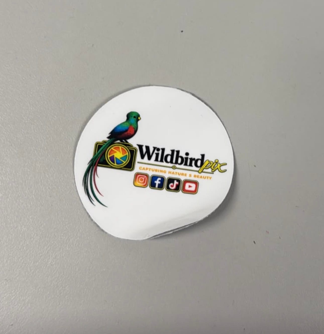 Customer photo review of Custom Circle Stickers - Premium Laminated White Vinyl