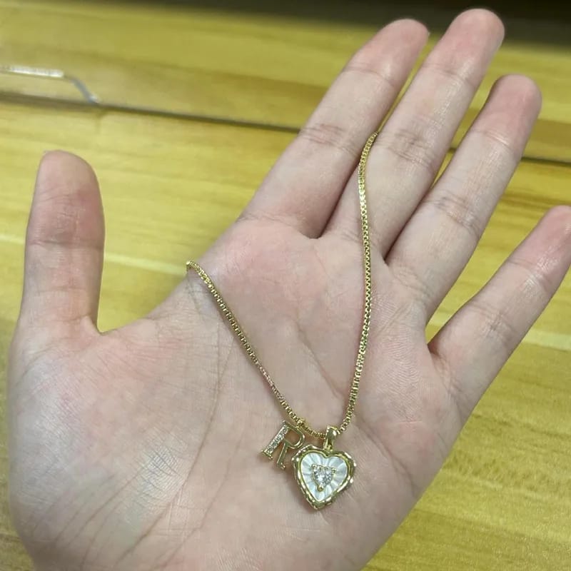 Customer photo review of Love & Initial Necklace