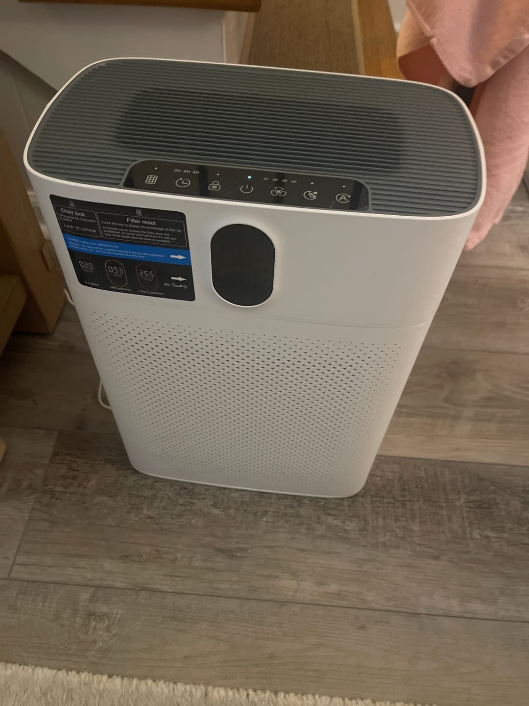 Customer photo review of Smart Air Purifier V1 Pro – Powerful HEPA Filtration with PM2.5 Sensor, App & Voice Control for Clean Indoor Air