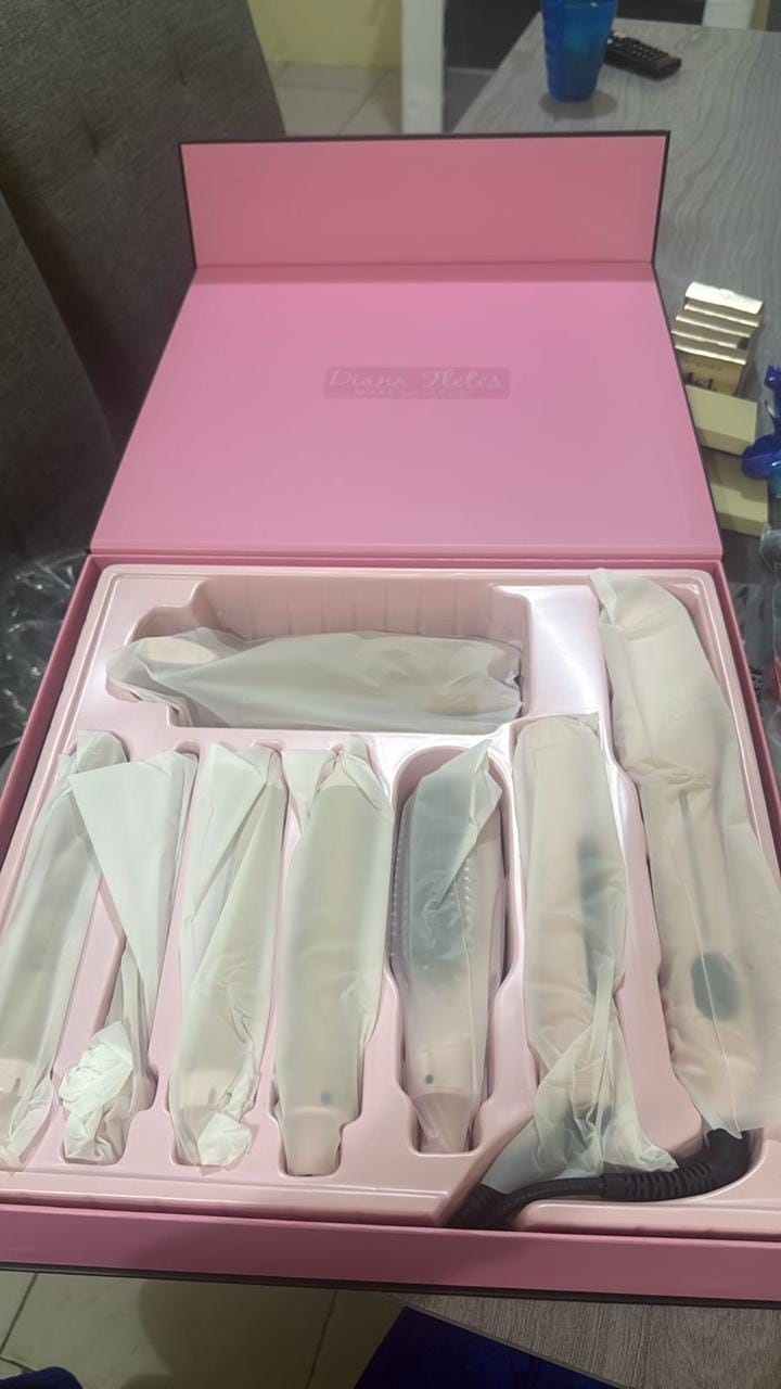 Customer photo review of Set Plancha Profesional Infrarroja + Ferro 6 en 1 Light Pink
