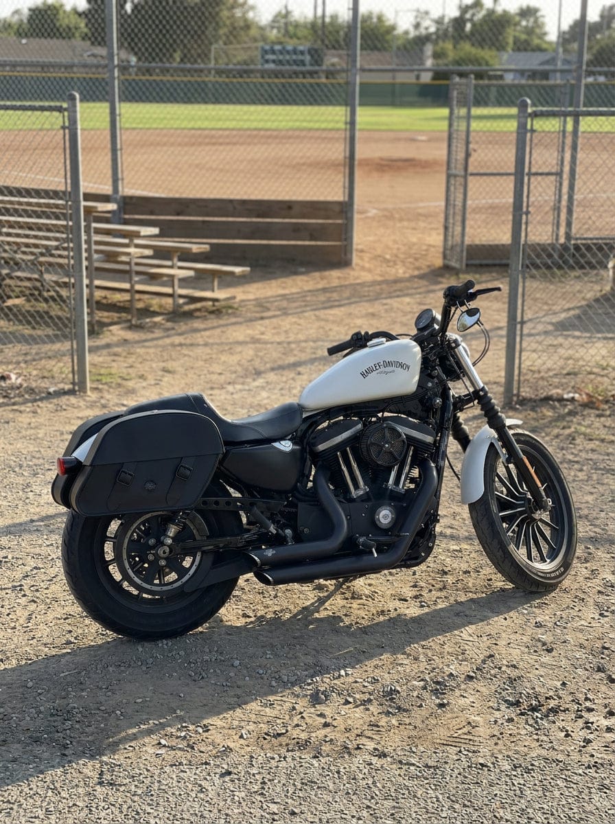 Customer photo review of 32L - Baelor Large Hard Mount Shock Cutout Saddlebags for Harley Sportster 883 Iron XL883N