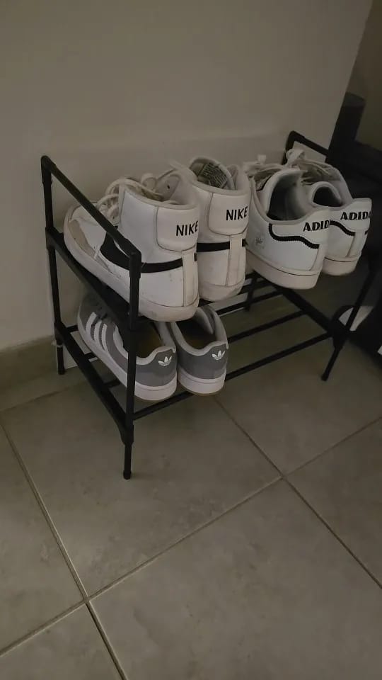 Customer photo review of Two-to-Four-Tier Shoe Rack with Elevated Storage Shelves