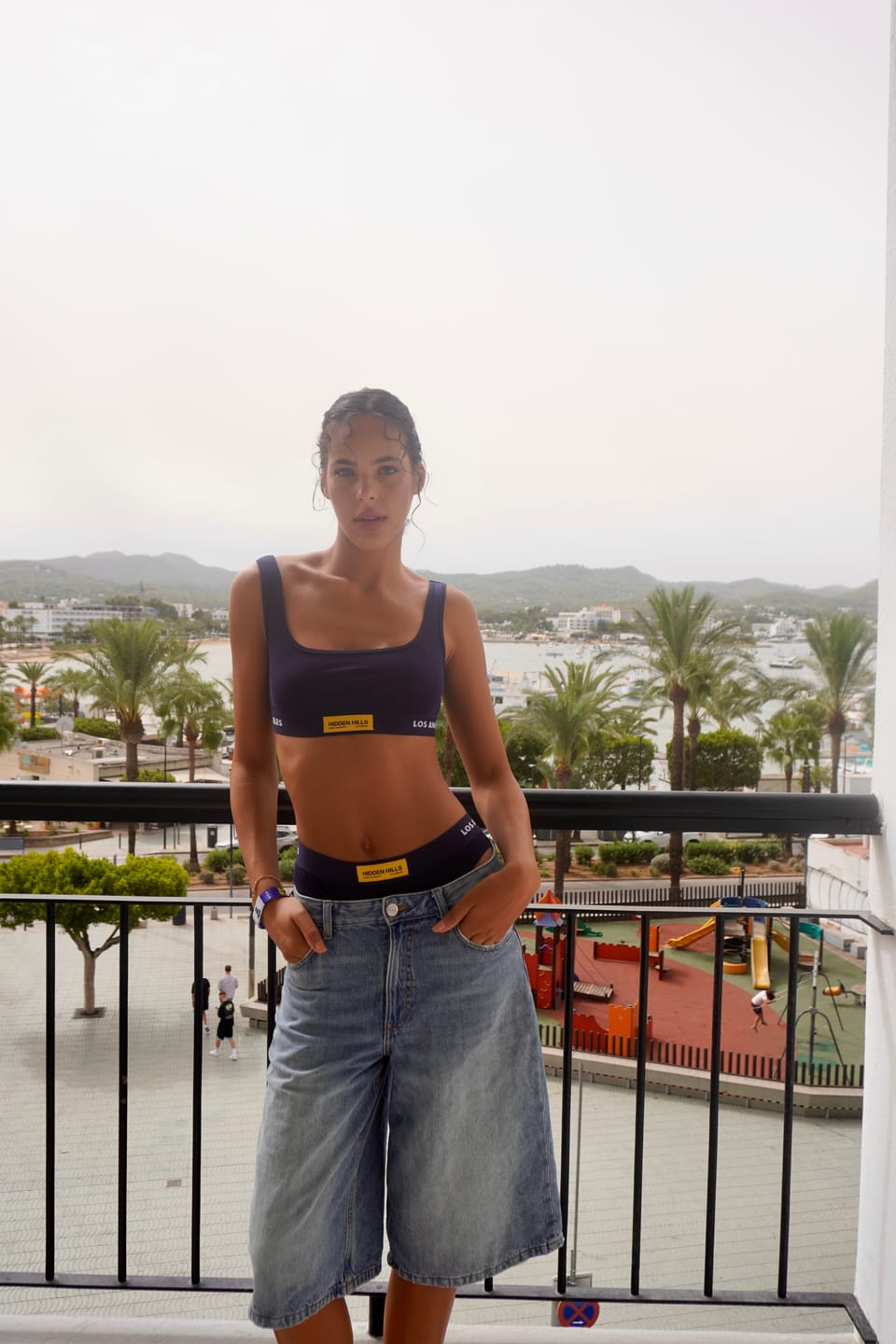 Customer photo review of LABEL BRA TOP AMBER/NAVY