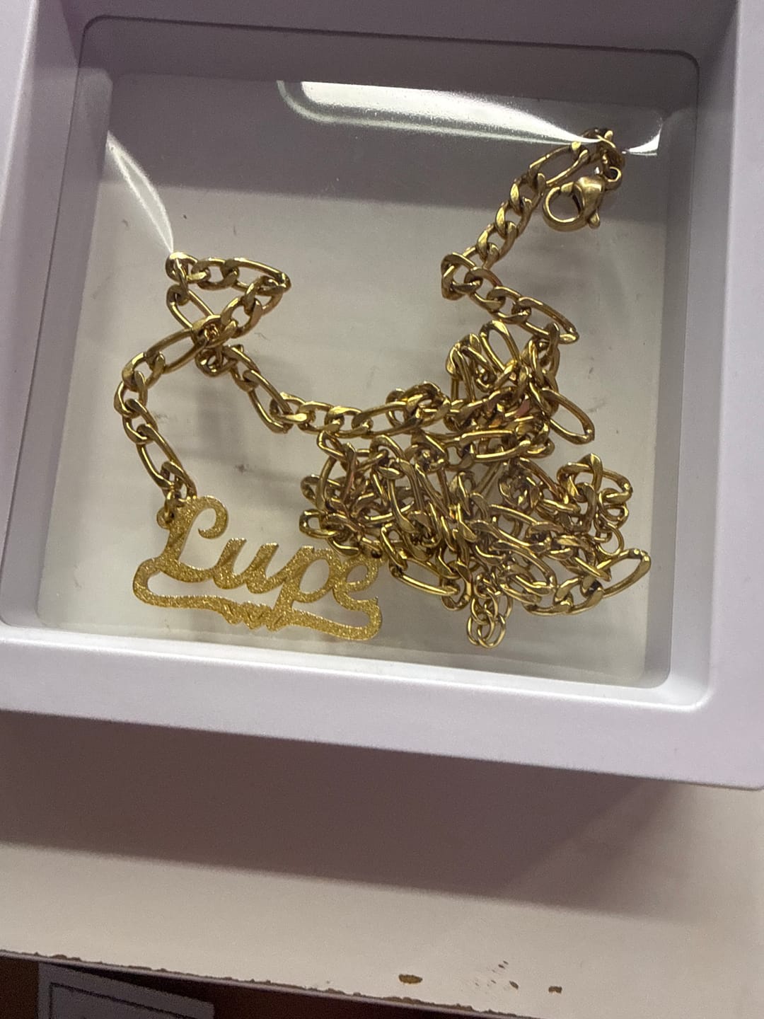 Customer photo review of Diamond Cut Heart Name Necklace