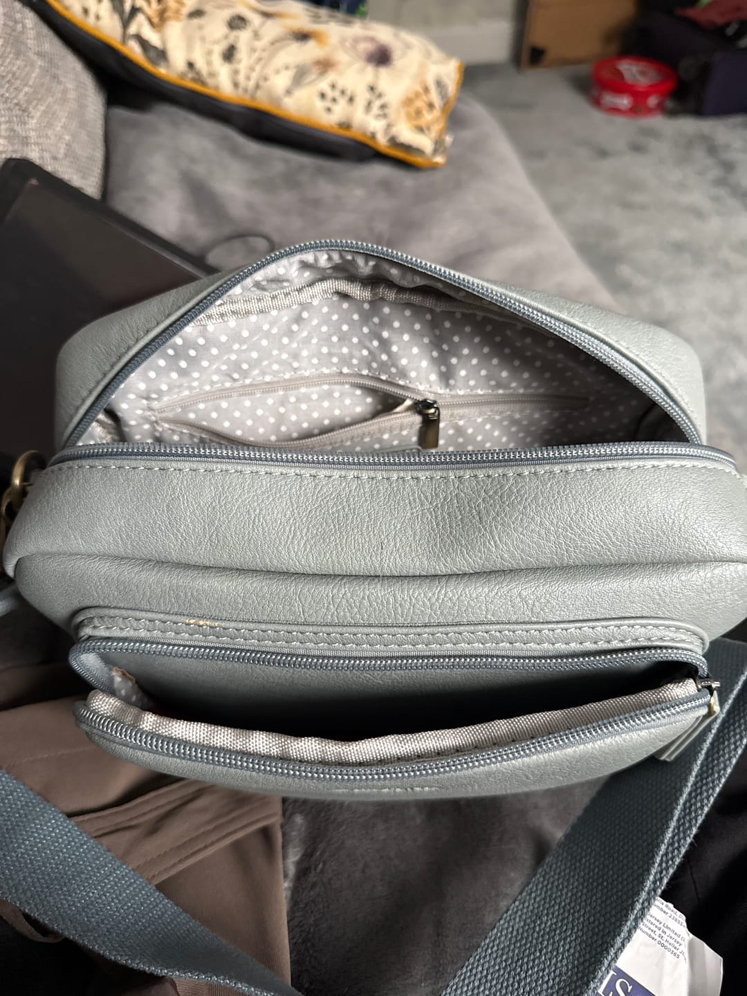 Customer photo review of Bertie Maxi Crossbody - Duck Egg