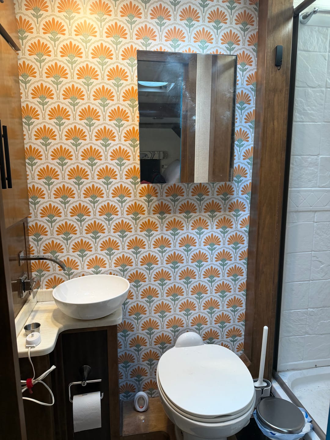 Customer photo review of Anya - Geometric Floral Wallpaper