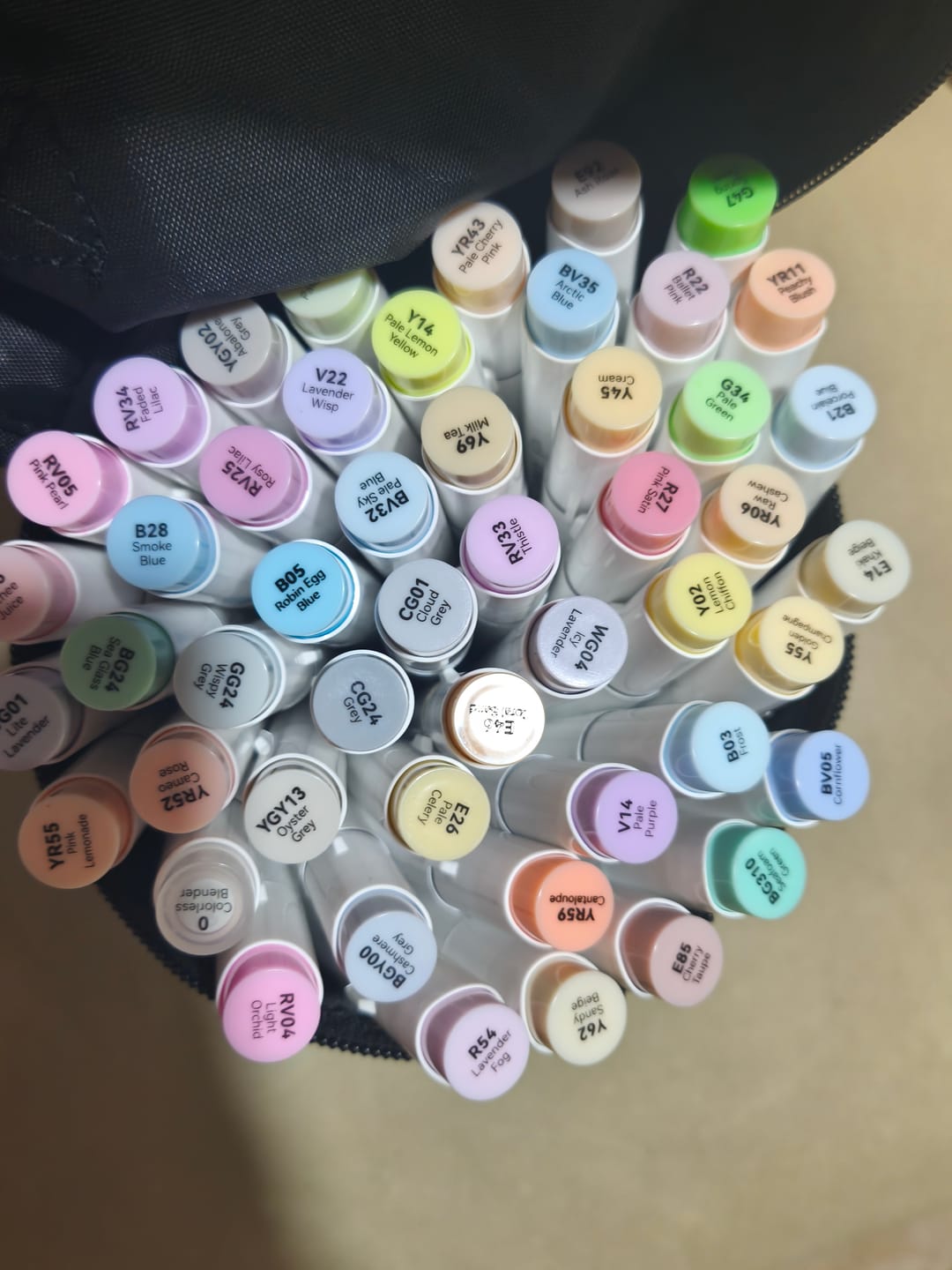 Customer photo review of Ohuhu Honolulu 48 Pastel Colors Dual Tips Alcohol Art Markers-Sweetness (New Color Codes)