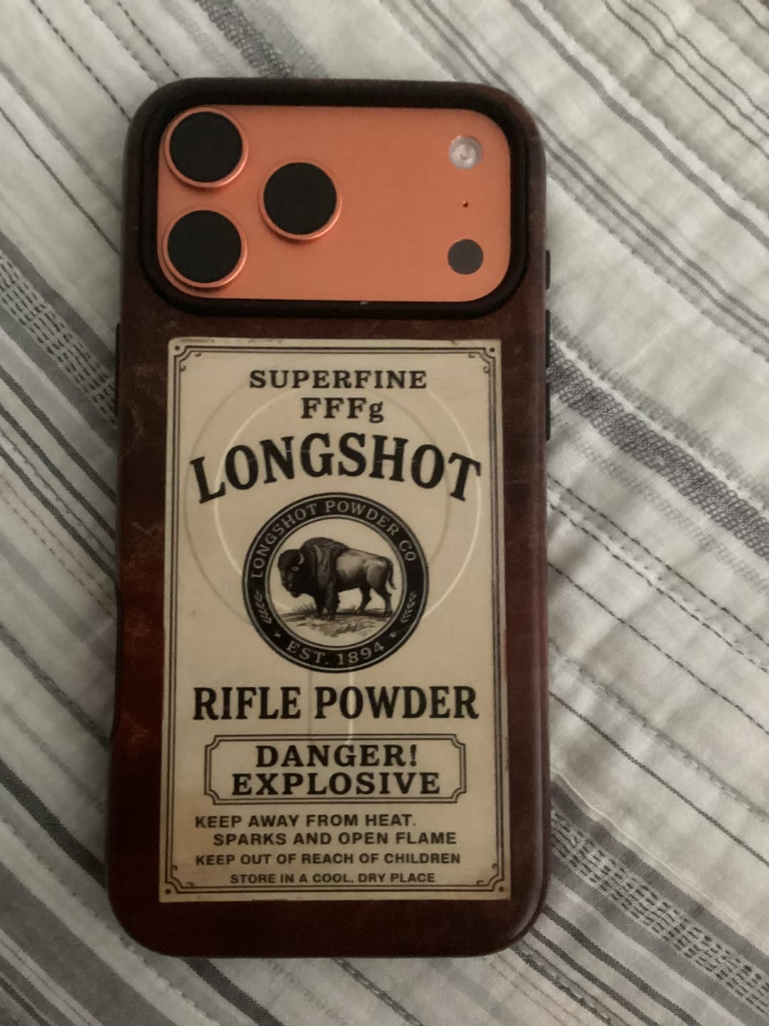 Customer photo review of Longshot Rifle Powder Tough Magnetic iPhone Case
